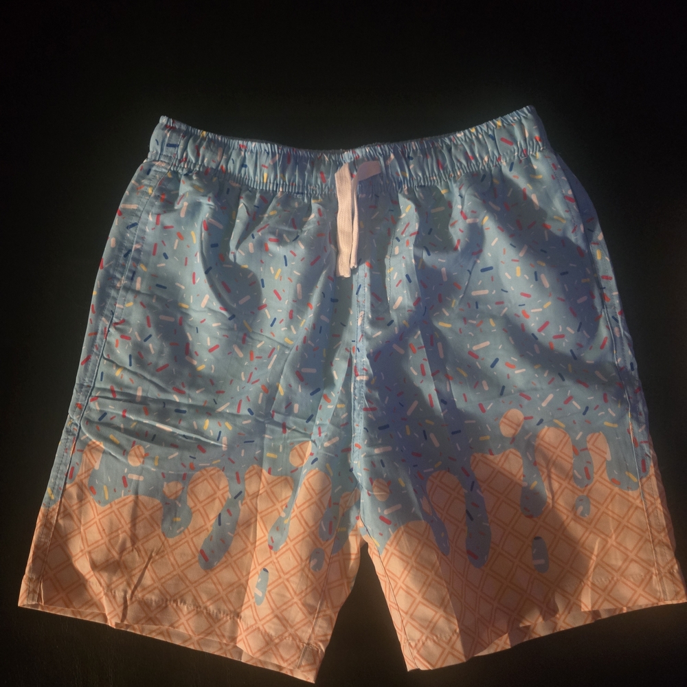Ice Cream Cone Print Swim Shorts -